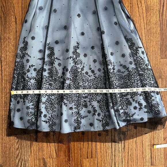 Adrianna Papell Boutique Women's Blue with Black Beaded Dress Size 8 - Picture 6 of 6